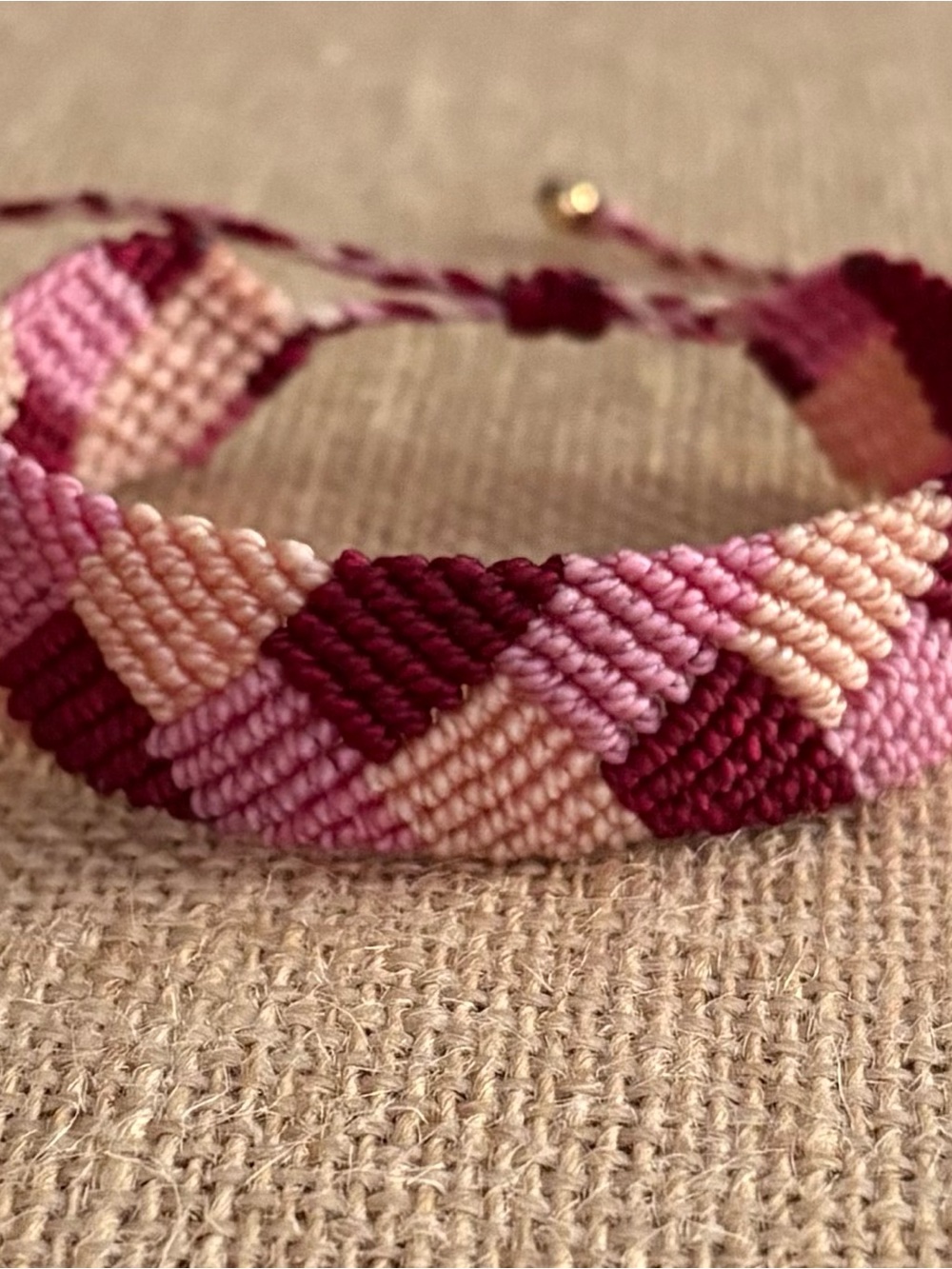 Handmade Pink Gradient Woven Friendship Bracelet - Women Jewelry